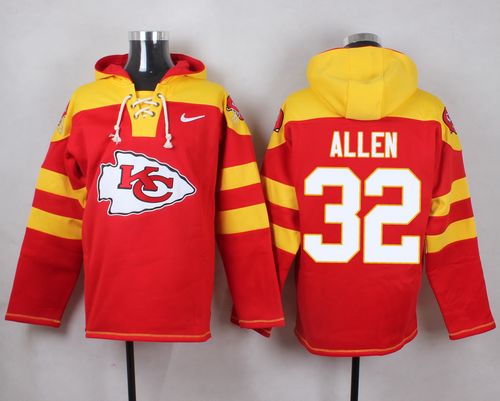 Nike Chiefs #32 Marcus Allen Red Player Pullover NFL Hoodie - Click Image to Close